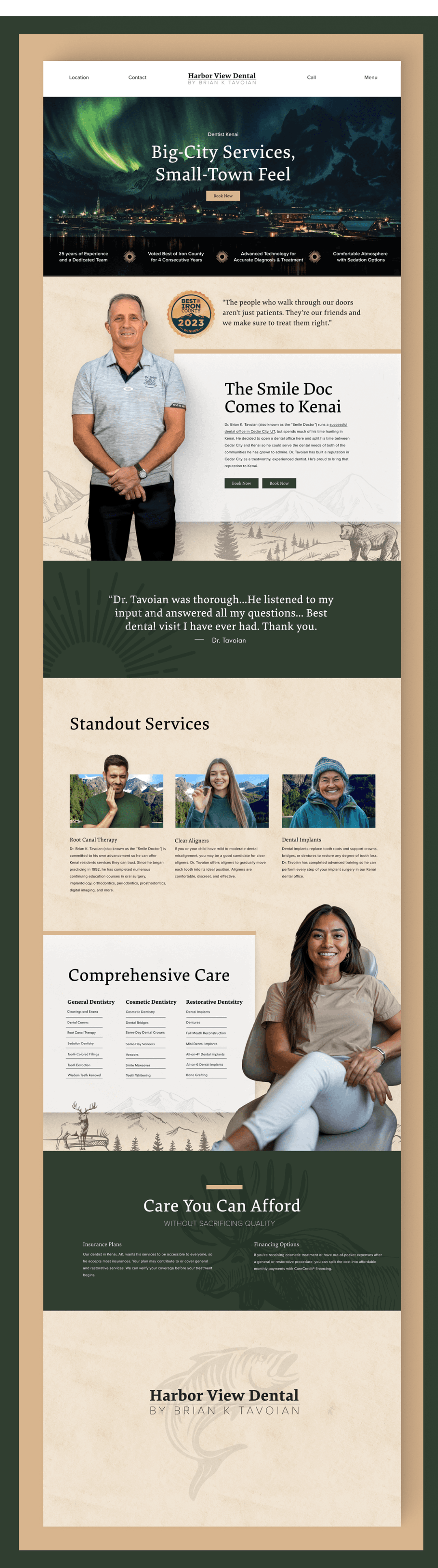 Harbor View Dental website design mockup